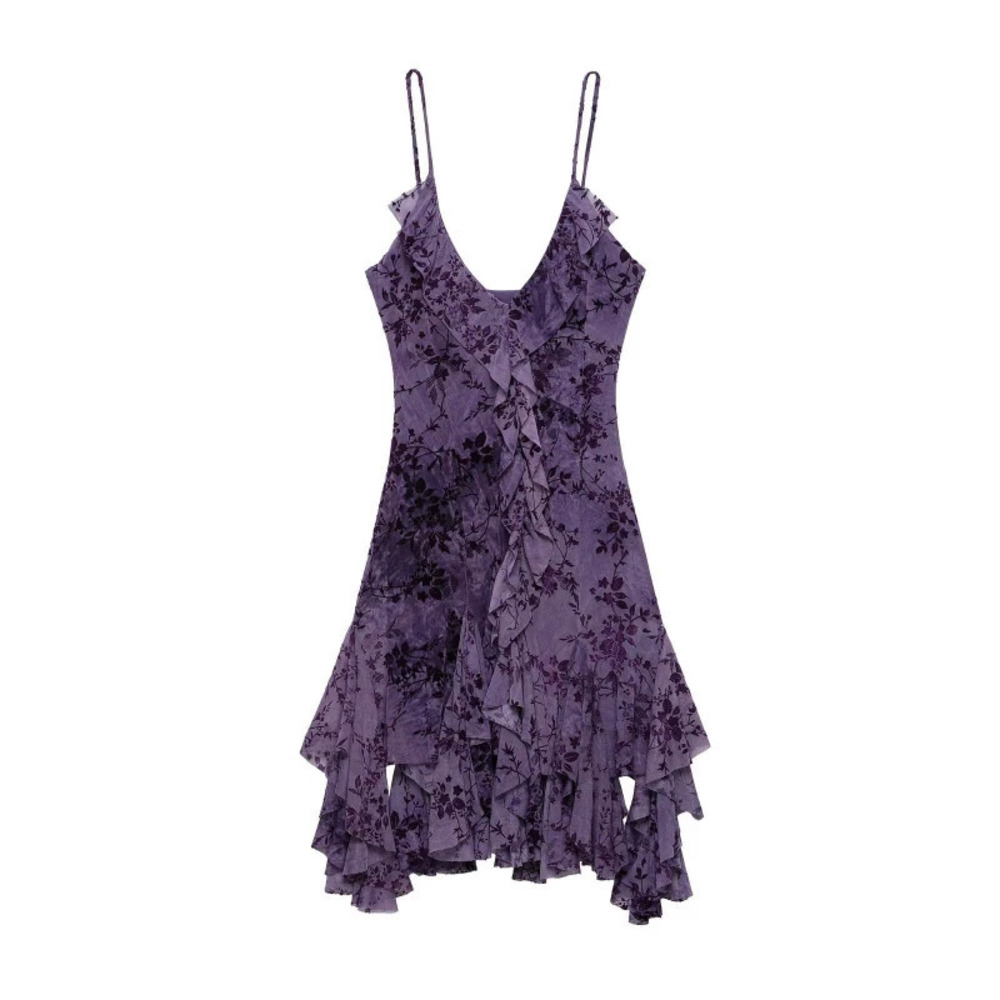 ZARA Summer Layered Neckline Spaghetti Strap Dress